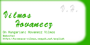 vilmos hovanecz business card